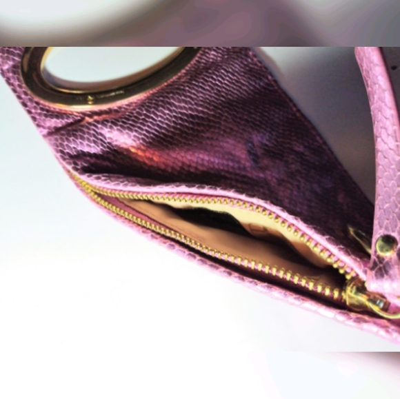 Minimal Statement Wristlet with Metal Handle - Picture 8 of 16